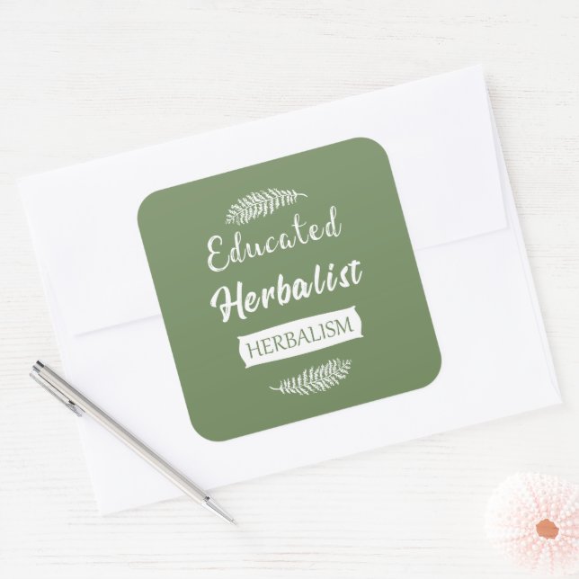 Sticker Carré Médecine naturelle herbaliste instruite (Enveloppe)