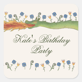 Sticker Carré Medieval Ren Faire dragon