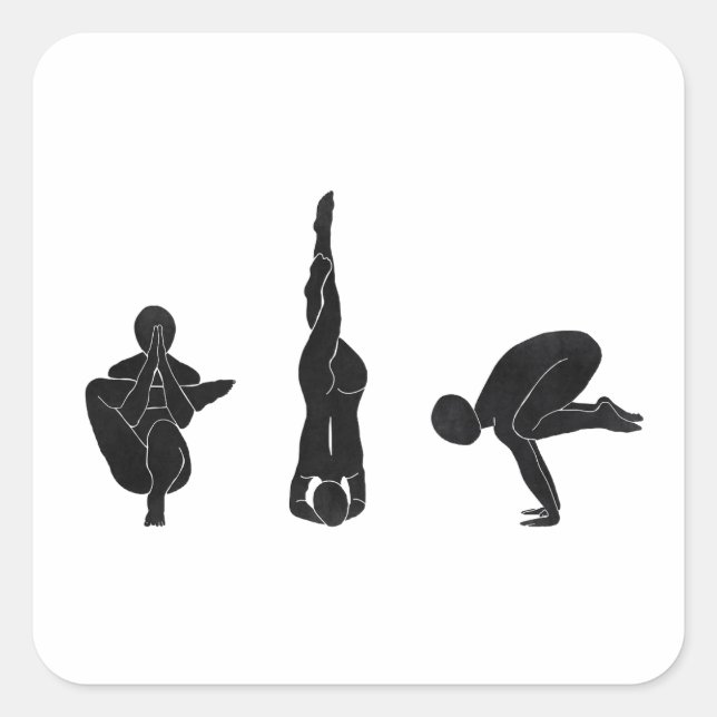 Sticker Carré Meditation, yoga, Attitude (Devant)