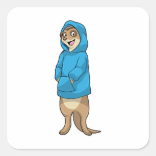 Sticker Carré Meerkat avec Sweat - shirt à capuche