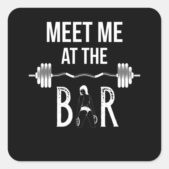 Sticker Carré Meet Me At The Bar Workout (Devant)