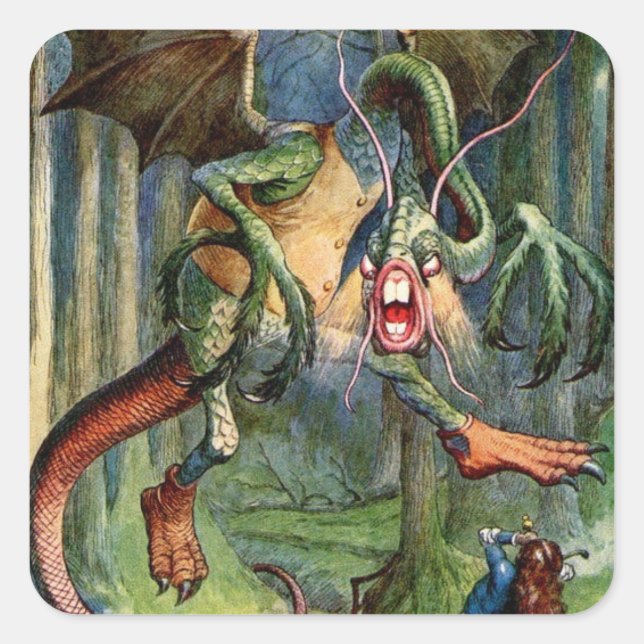 Sticker Carré Méfiez-vous du Jabberwock, mon fils ! (Devant)