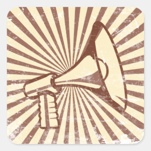 Sticker Carré Mégaphone