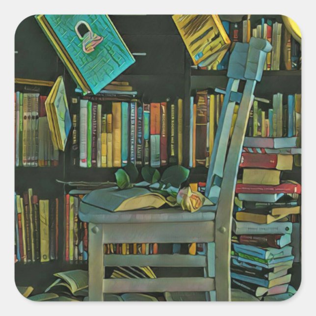 Sticker Carré Meilleur cadeau pour les amateurs de livres (Devant)