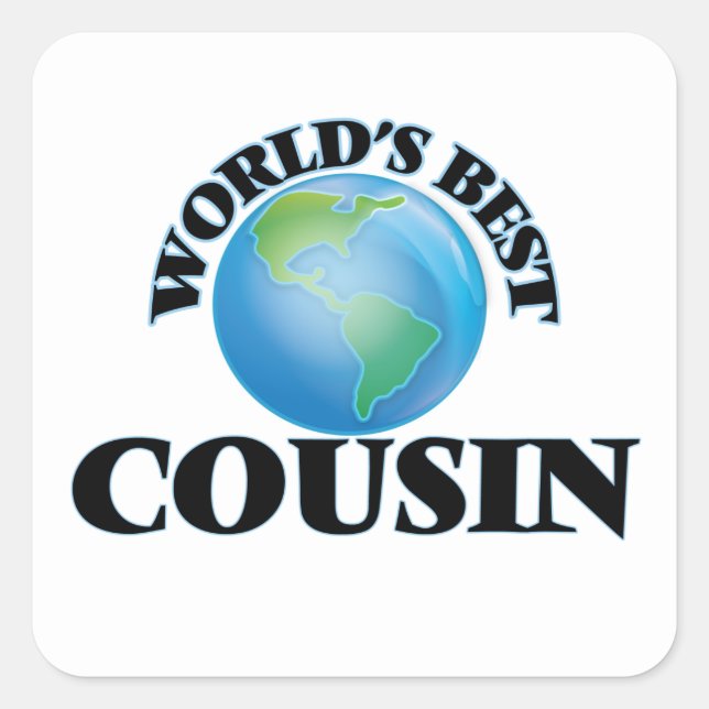Sticker Carré Meilleur cousin du monde (Devant)
