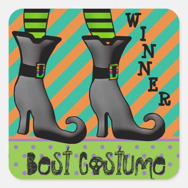 Sticker Carré Meilleur gagnant du costume d'Halloween (Devant)