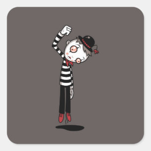 Sticker Carré Meilleur Mime jamais