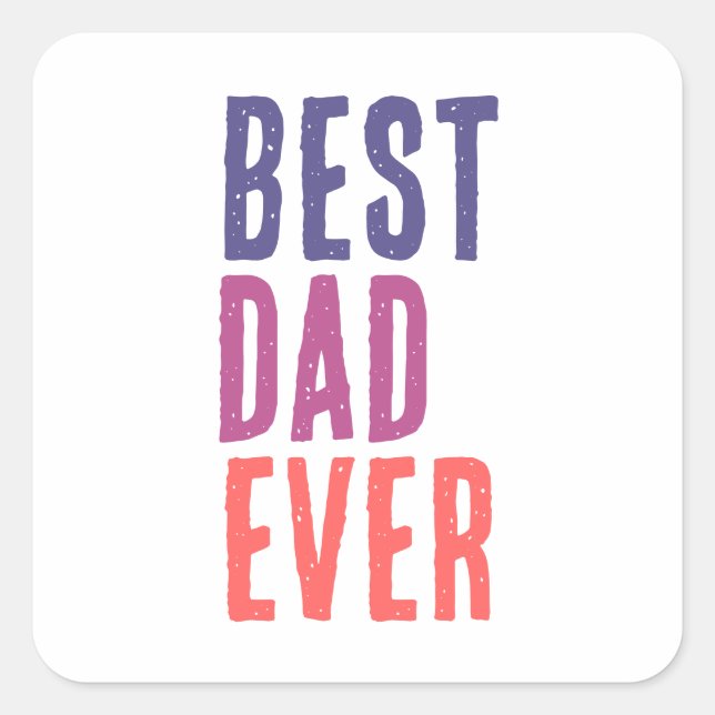 Sticker Carré Meilleur Papa Jamais Minimaliste Cool Professionne (Devant)