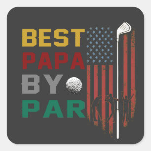 Sticker Carré meilleur papa par par golf T-Shirt