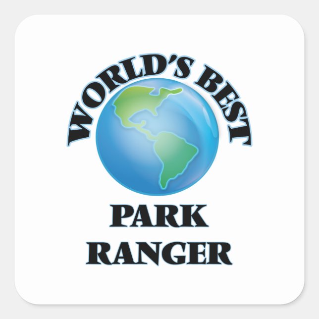 Sticker Carré Meilleur Ranger de parc au monde (Devant)