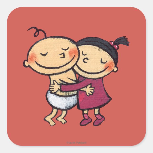 Sticker Carré Meilleur réseau d'amis (Devant)