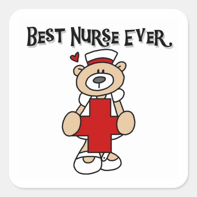 Sticker Carré Meilleur T-shirts et cadeaux de Nurse Ever (Devant)