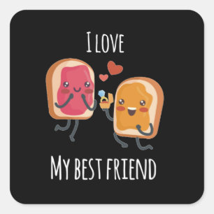 Sticker Carré Meilleure amitié amitié amour relation