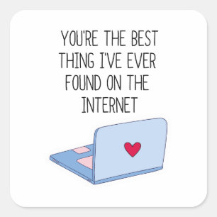 Sticker Carré Meilleure chose sur Internet Rencontres en ligne