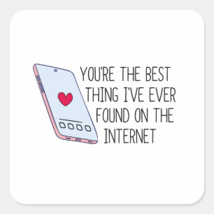 Sticker Carré Meilleure chose sur Internet Rencontres en ligne