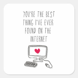 Sticker Carré Meilleure chose sur Internet   Rencontres en ligne