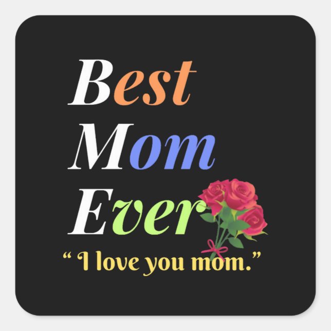 Sticker Carré Meilleure maman jamais (Devant)