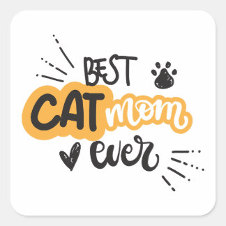 Sticker Carré Meilleure mère de chat