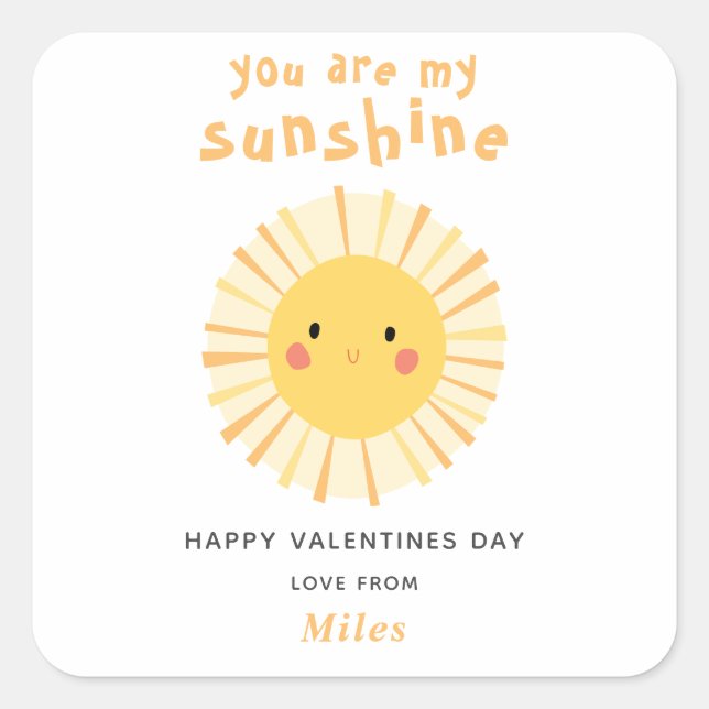 Sticker Carré Mélange jaune soleil illustration valentines jour (Devant)