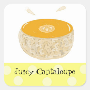 Sticker Carré Melon Cantaloup Juteux