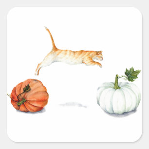 Sticker Carré Melting Between Pumkins