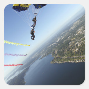 Sticker Carré Membres de l'équipe de parachutistes de la marine 