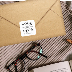 Sticker Carré Membres du club de livres personnalisés