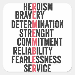 Sticker Carré Memorial Day American Patriotic Veteran se souvien