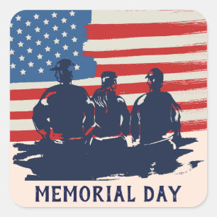 Sticker Carré Memorial Day Barbecue Party