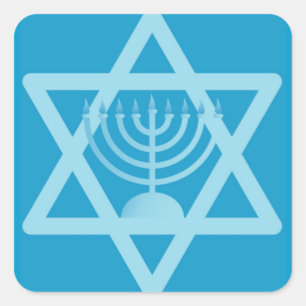 Sticker Carré Menorah étoile de David