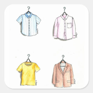 Sticker Carré Menswear Hommes Mode Design Vêtements de shopping