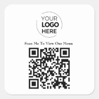 Menu Code QR | Logo Blanc sans contact moderne