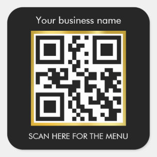 Sticker Carré Menu de commande QR Code Café Restaurant Café Café