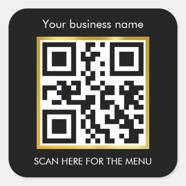 Sticker Carré Menu de commande QR Code Café Restaurant Café Café (Devant)