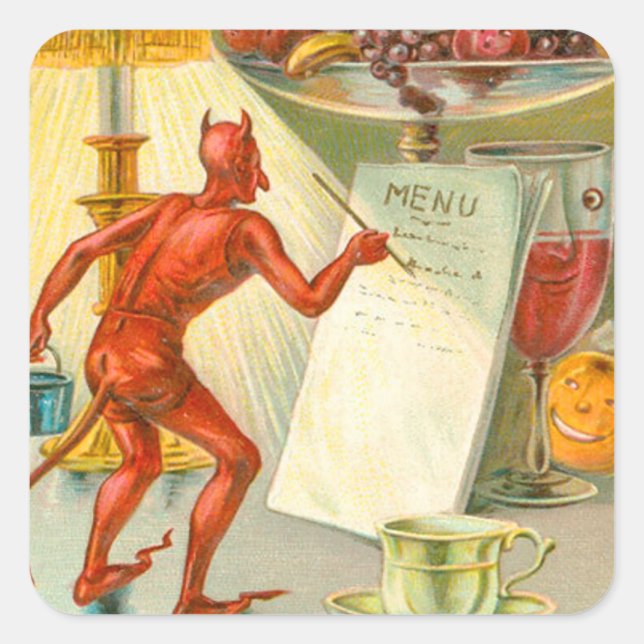 Sticker Carré Menu Fruit de Démon de Lampe Diabolique (Devant)