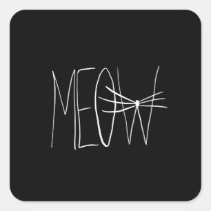Sticker Carré Meow