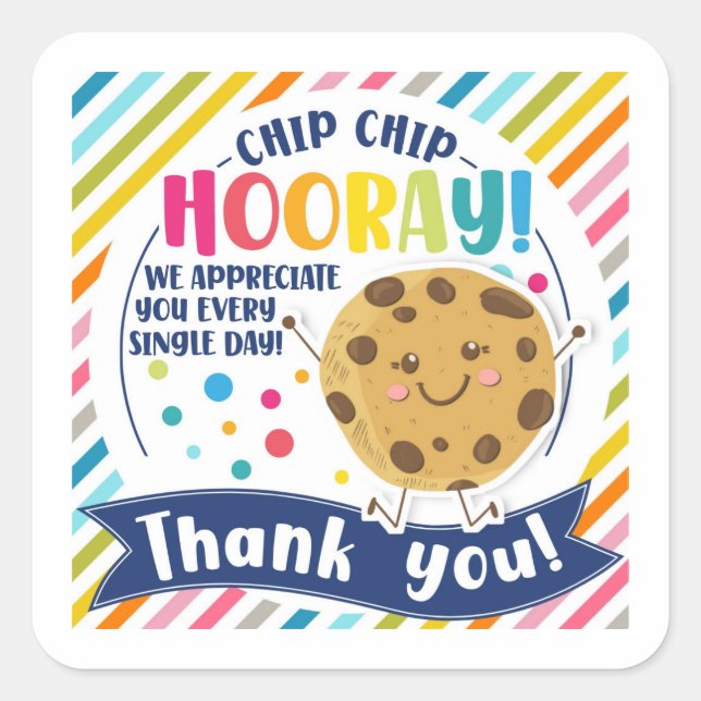 Sticker Carré Merci biscuit cadeau de faveur vous êtes le meille (Devant)