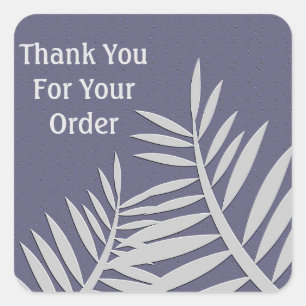 Sticker Carré Merci Business Order Client Feuille violet