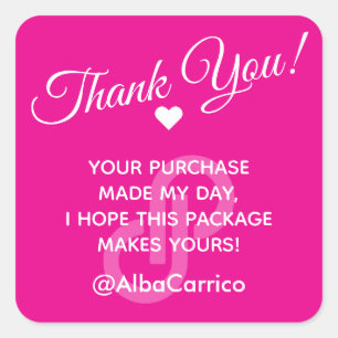 Sticker Carré Merci Coeur Poshmark