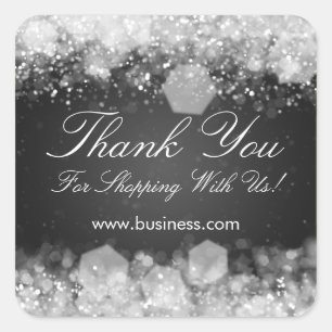 Sticker Carré Merci d'affaires Sparkings Night Noir