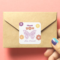 Merci d'anniversaire du papillon rétro
