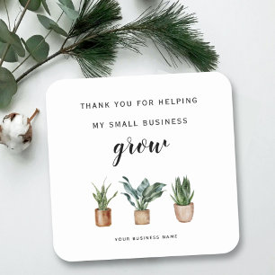 Sticker Carré merci d'avoir aidé mon plante de croissance de la