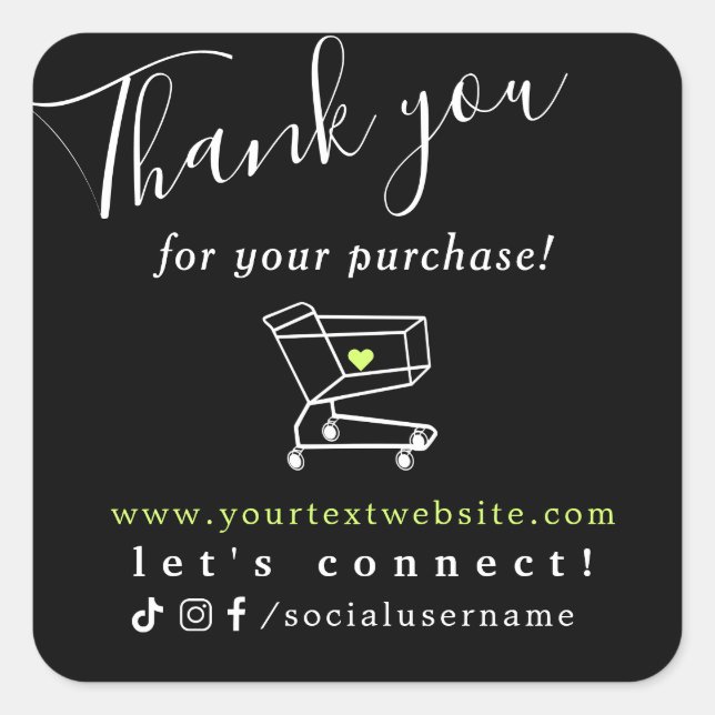 Sticker Carré merci d'avoir fait vos courses avec nous (Devant)