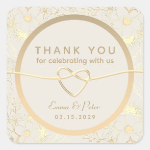 Sticker Carré Merci de mariage vintage