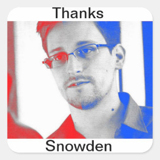 Sticker Carré Merci Edward Snowden