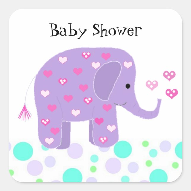 Sticker Carré Merci Eléphant Bébé mou (Devant)