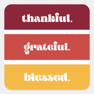 Sticker Carré Merci Grateful béni moderne Thanksgiving