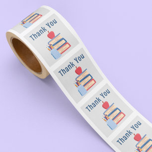 Sticker Carré Merci L Apple Retour À L'École Enseignants Enfants