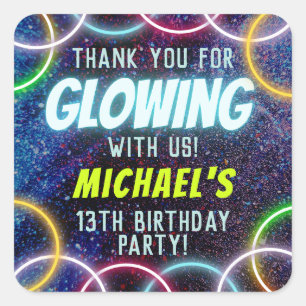 Sticker Carré Merci pour Gluter avec nous Glow in the Dark