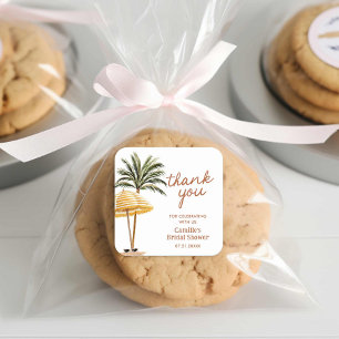 Sticker Carré Merci pour la Baby Shower Tropicale d'Été